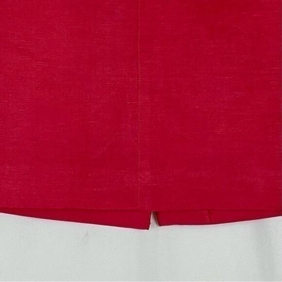 Paul Harris Design Light Red Silk Linen Blend Career Office Skirt NWOT Size 6 - Picture 2 of 11